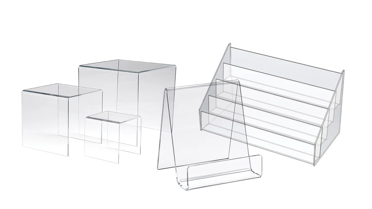 Lot De 8 Présentoirs Table Acrylique Transparent 20x8 Cm - Porte-Menu Porte-Affiche Professionnel