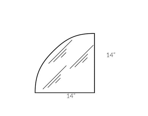 Verre trempé 5 mm 1/4 rond - Ilots en verre trempé - Mobico Canada