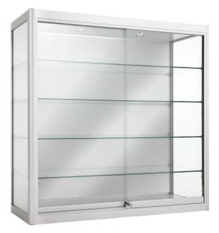Caisson vitré en verre avec côté en aluminium 39 "x 39" x 6 Profondeur - Présentoirs de comptoir - Mobico Canada