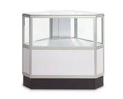 Comptoir vitré hexagonal 2/3 vision aluminium - Comptoirs Vitrés - Mobico Canada