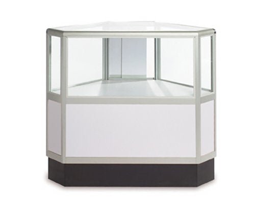 Comptoir vitré hexagonal 2/3 vision aluminium - Comptoirs Vitrés - Mobico Canada