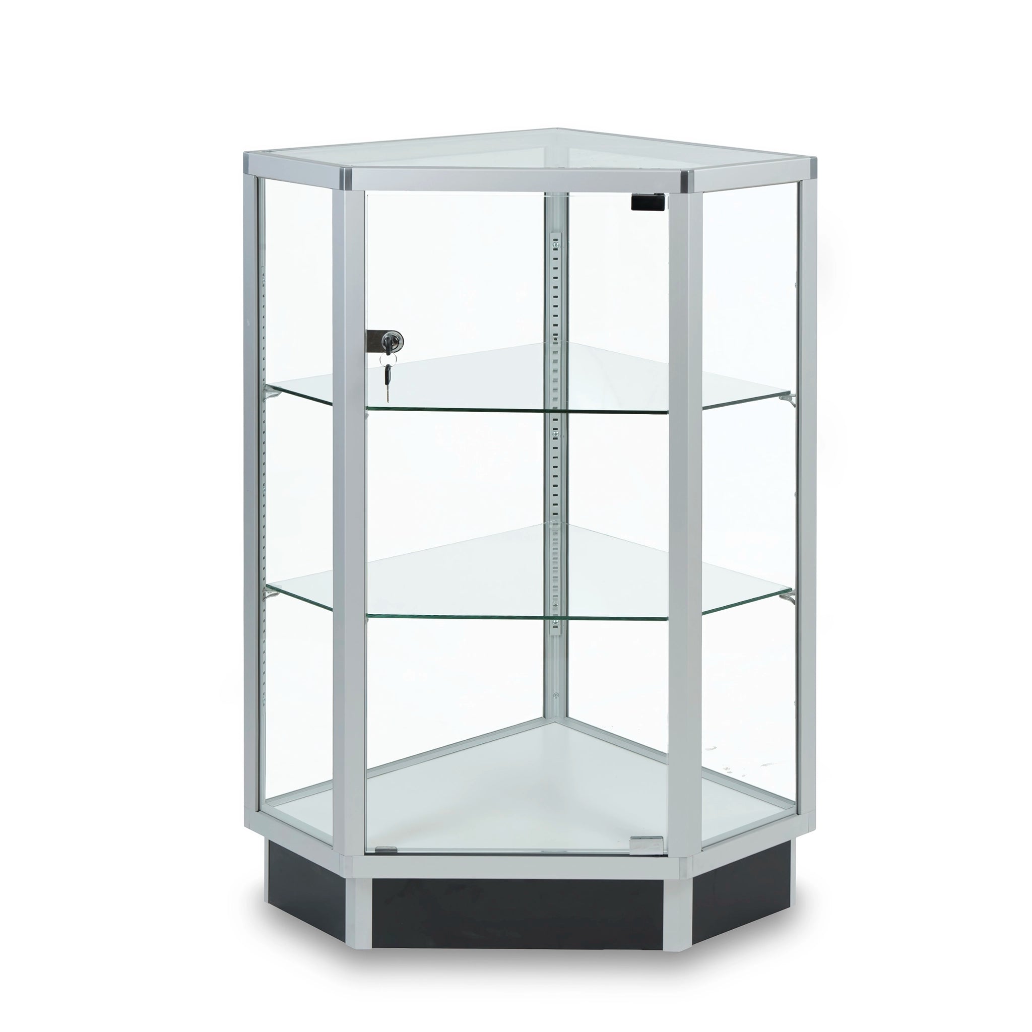 Hexagonal full vision glass display aluminum 0847 - Mobico – Mobico inc.
