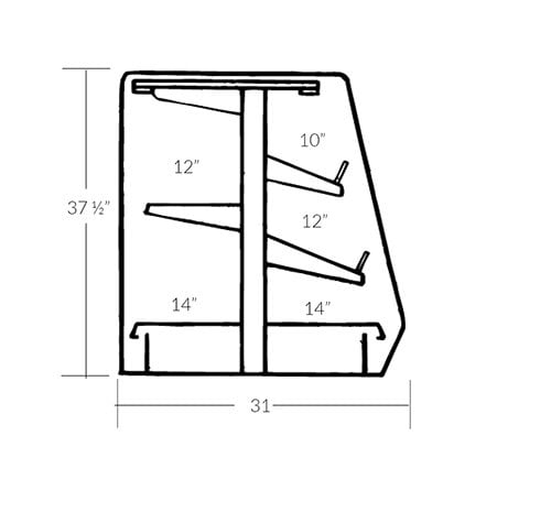 Comptoir modulaire 4’ à 14’, hauteur 37.5", base 14" - Comptoir de dépanneur - Mobico Canada