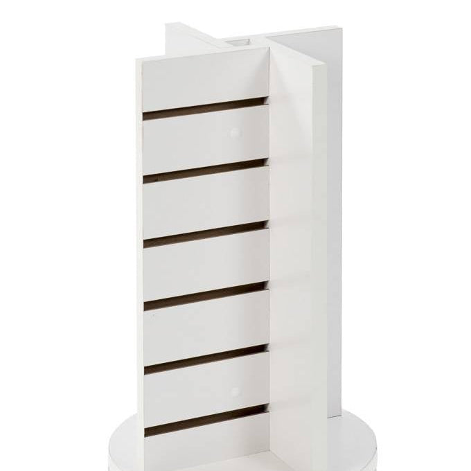 Tour de comptoir pivotante en CROIX 12"x 12"x 25"H, blanc ou érable - Présentoirs de comptoir - Mobico Canada