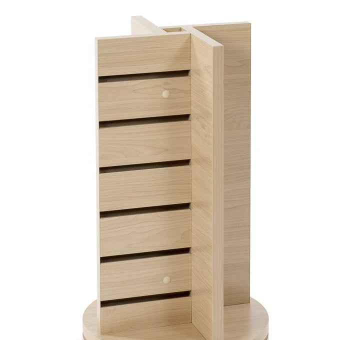Tour de comptoir pivotante en CROIX 12"x 12"x 25"H, blanc ou érable - Présentoirs de comptoir - Mobico Canada