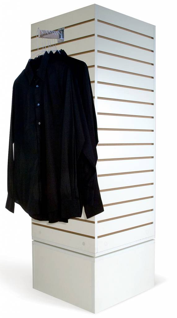 Tour pivotante en slatwall 16''x 16''x 60''H blanc, érable ou noire - Pharmacie - Mobico Canada