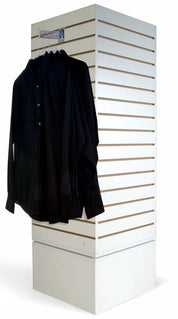 Tour pivotante en slatwall 16''x 16''x 60''H blanc, érable ou noire - Pharmacie - Mobico Canada