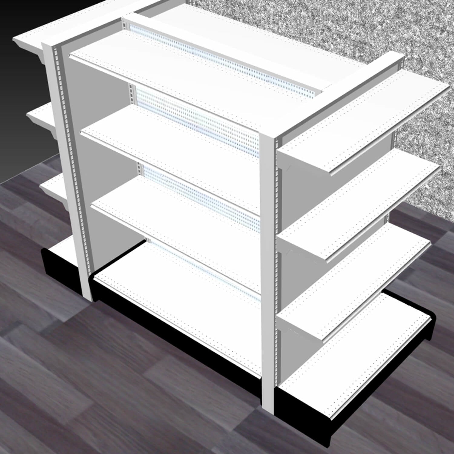 Présentoir de gondole double | bout d'îlot, 54"H x 48"L x 24" - Étagère commerciale, gondole, murale et Îlot de magasin - Mobico Canada