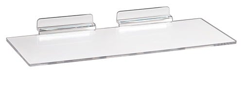 Tablette acrylique droite 12'' x 6'' pour panneau rainuré - Tablettes en acrylique - Mobico Canada