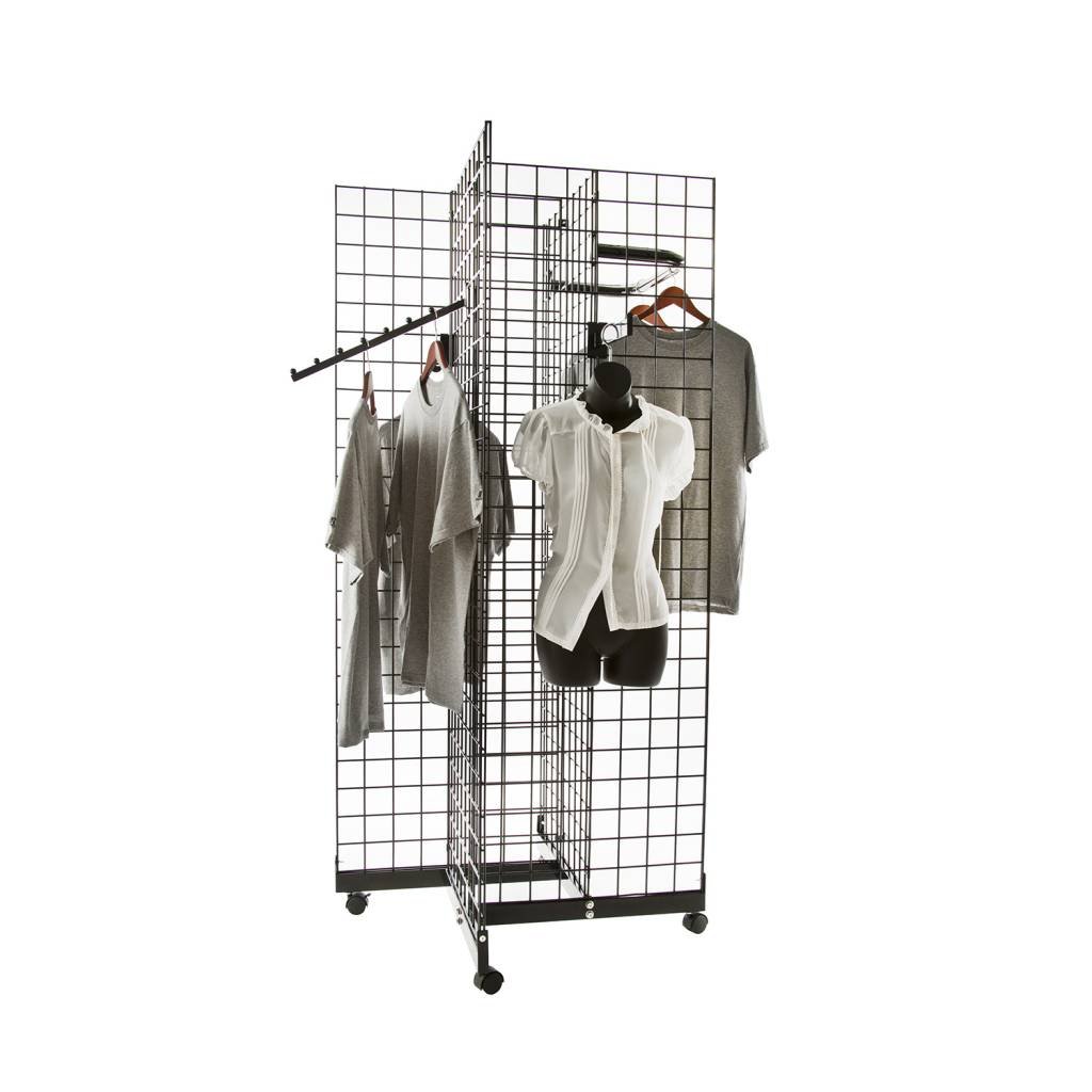 Base 4 côtés sur roues pour grilles & slatgrilles 24"L - Présentoirs pour vos événements - Mobico Canada