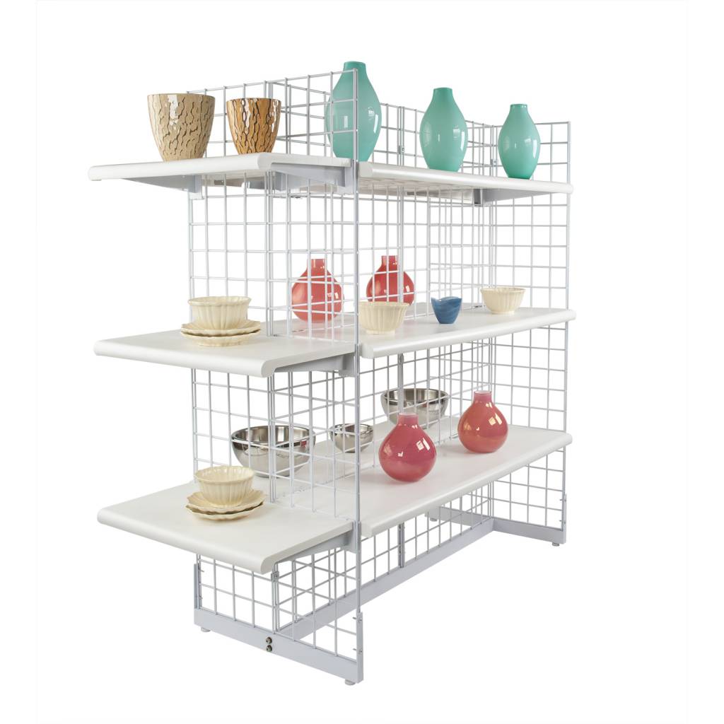 Base 24" x 48" en H pour 4 grilles ou slatgrilles de 24”L - Base, connecteur & support mural - Mobico Canada