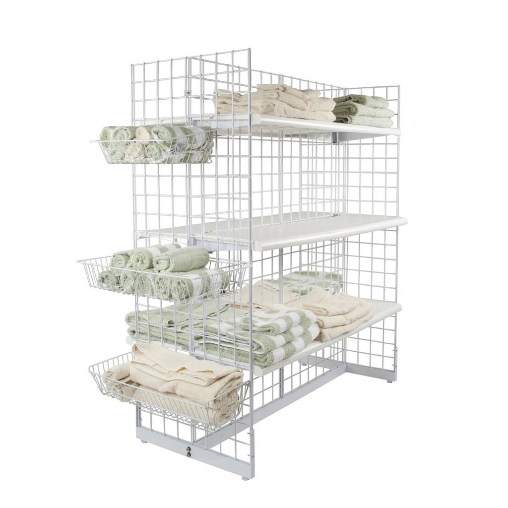 Base 24" x 48" en H pour 4 grilles ou slatgrilles de 24”L - Base, connecteur & support mural - Mobico Canada