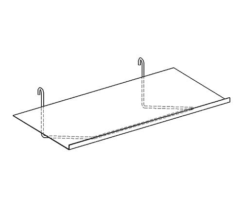 Tablette de métal 24" x 12" avec rebord 1" pour grille - Tablette - Mobico Canada