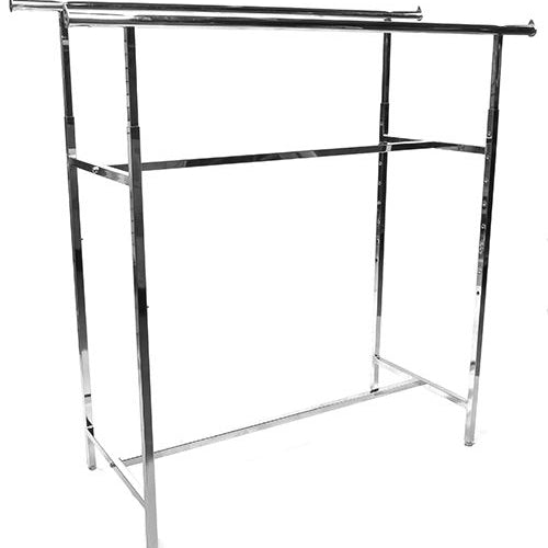 Porte vêtement double 60"L hauteur ajustable de 48” à 72” chrome - Porte vêtement - Mobico Canada