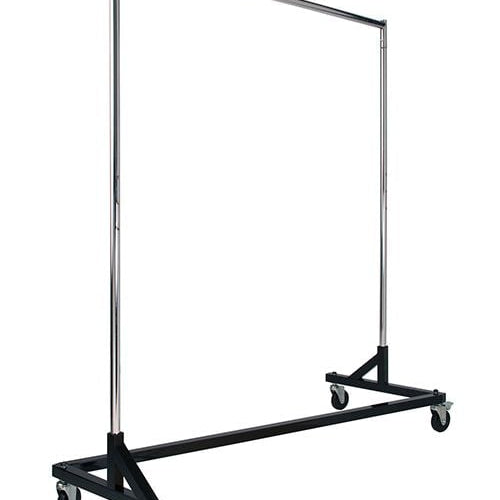 Porte vêtement en ''Z'' chrome, base noire - Porte vêtement - Mobico Canada