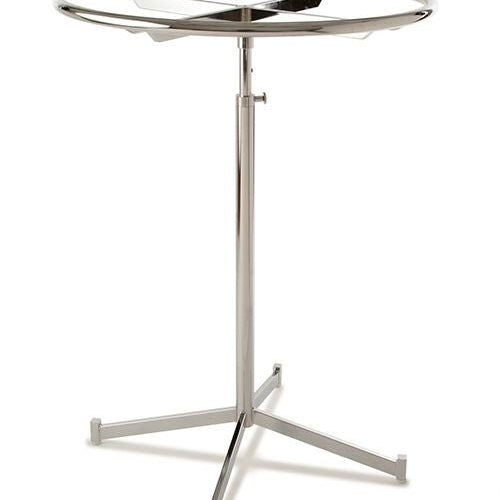 Porte vêtement rond pivotant 30" ou 36" diamètre chrome - Présentoirs pour vos événements - Mobico Canada