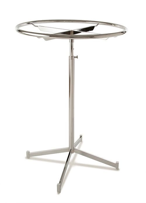 Porte vêtement rond pivotant 30" ou 36" diamètre chrome - Présentoirs pour vos événements - Mobico Canada