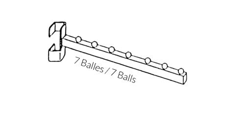 Bras en cascade optionnel pour porte - vêtement à tube carré 1” - Penderie 2 voies - Mobico Canada