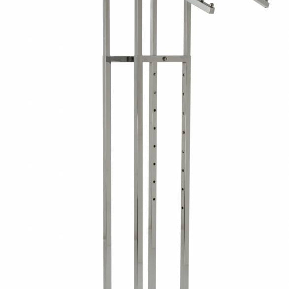 Porte vêtement 4 bras avec 2 cascades, 2 bras droits, CHROME - Présentoirs pour vos événements - Mobico Canada