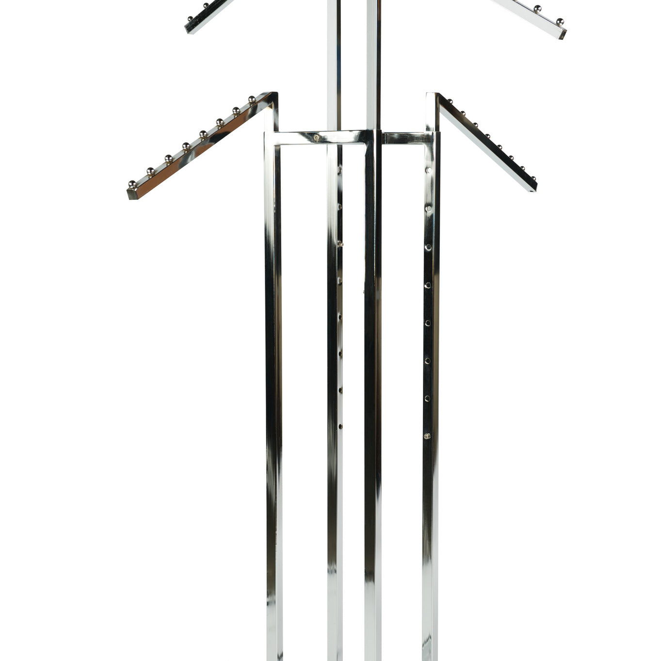 Porte vêtement 4 bras cascades tube carré, chrome - Présentoirs pour vos événements - Mobico Canada