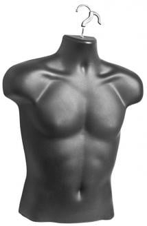 Buste homme à suspendre, plastique moulé, dos creux - Présentoirs pour vos événements - Mobico Canada
