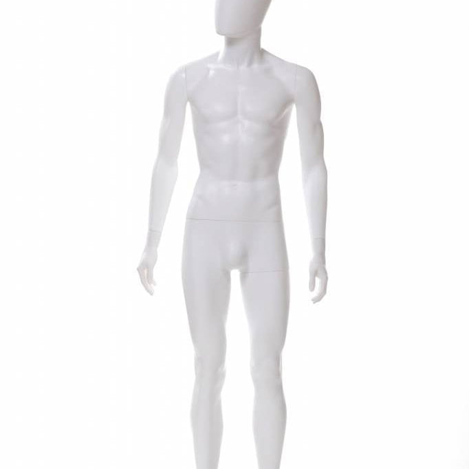 Mannequin homme en plastique blanc mat, tête d’œuf - Présentoirs pour vos événements - Mobico Canada
