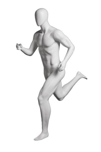 Mannequin homme coureur, fibre de verre, blanc mat - Mannequin homme - Mobico Canada