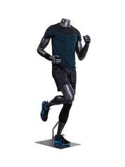 Mannequin homme coureur sans tête, fibre de verre gris lustré - Mannequin homme - Mobico Canada
