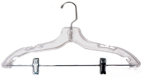 Cintre en plastique avec pinces 17" clair ou noir - Présentoirs pour vos événements - Mobico Canada