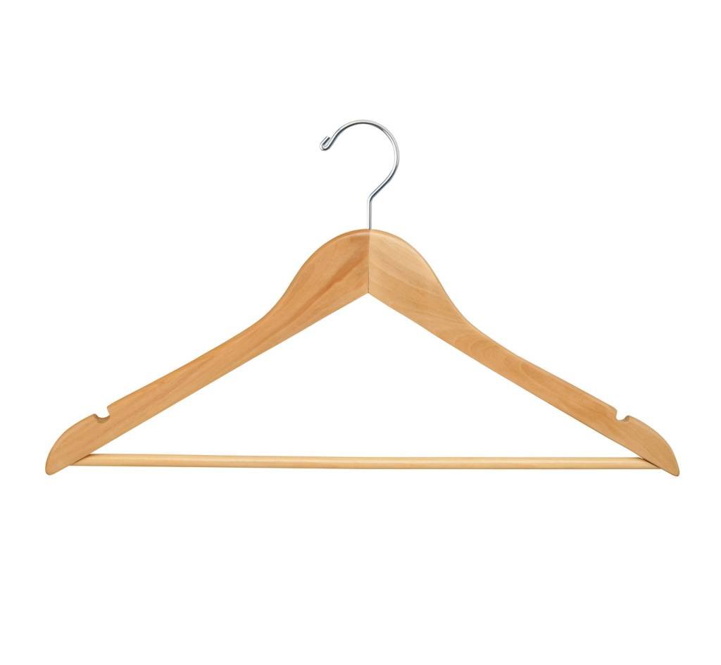 Cintre en bois 17" avec barre bte 100 - Cintre en bois - Mobico Canada