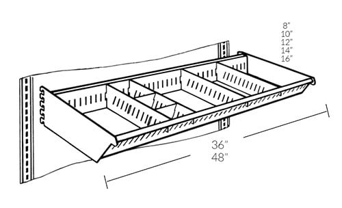 Tablette à casiers - Accessoires pour ilot & section murale - Mobico Canada
