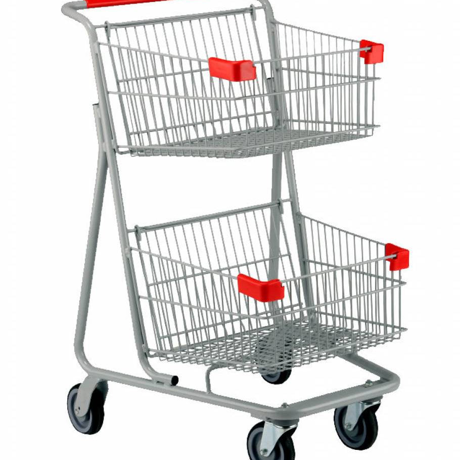 Chariot de 2 niveaux, 129 litres, 28.25" X 23.25" X 42.25" - Mobico Canada