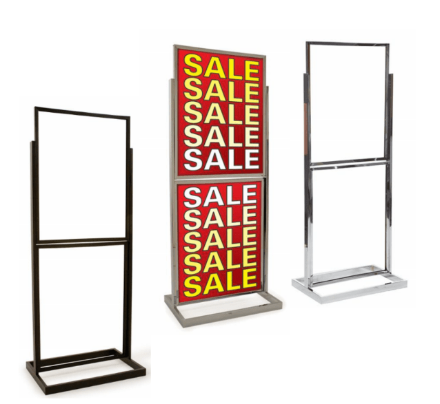 Porte - affiche 2 niveaux 22'' x 28'', base 24" x 15", hauteur 59" - Porte - affiche de plancher - Mobico Canada