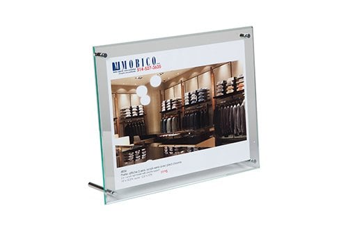 Porte - affiche hybride vertical/horizontal 5'' x 7'' - Porte - affiche de comptoir - Mobico Canada