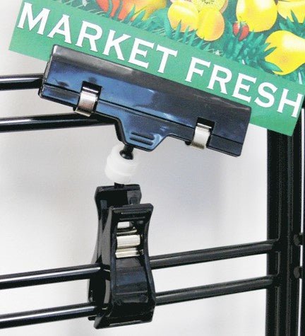 Porte - affiche acrylique avec pince à ressort NOIR 4"H - Porte - prix & solution d'accrochage - Mobico Canada