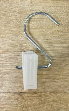Pince de métal blanche 2" X 3"H pour bottes, chaussures, etc - Porte - prix & solution d'accrochage - Mobico Canada
