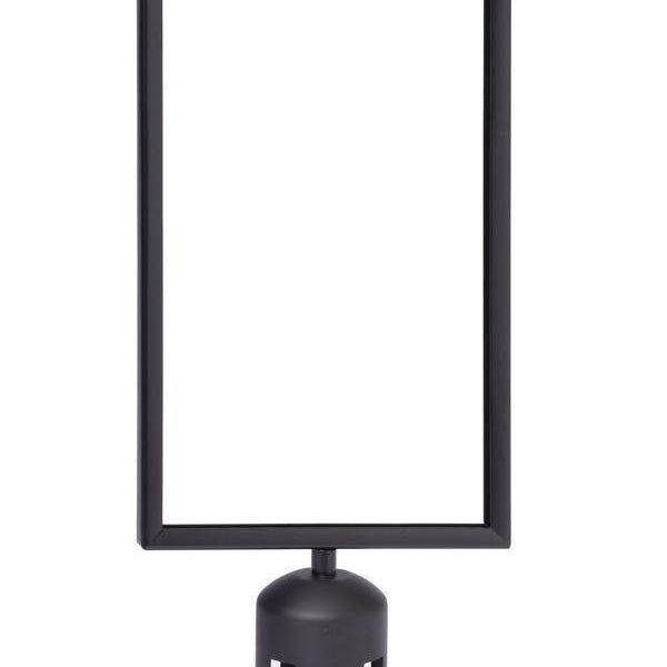 Porte affiche 8.5" x 11"H noir mat pour poteau à ruban rétractable - Pharmacie - Mobico Canada