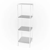 Étagère blanche en métal avec 4 tablettes fixes en mélamine 16"x16"x52¼" - Mobico inc.