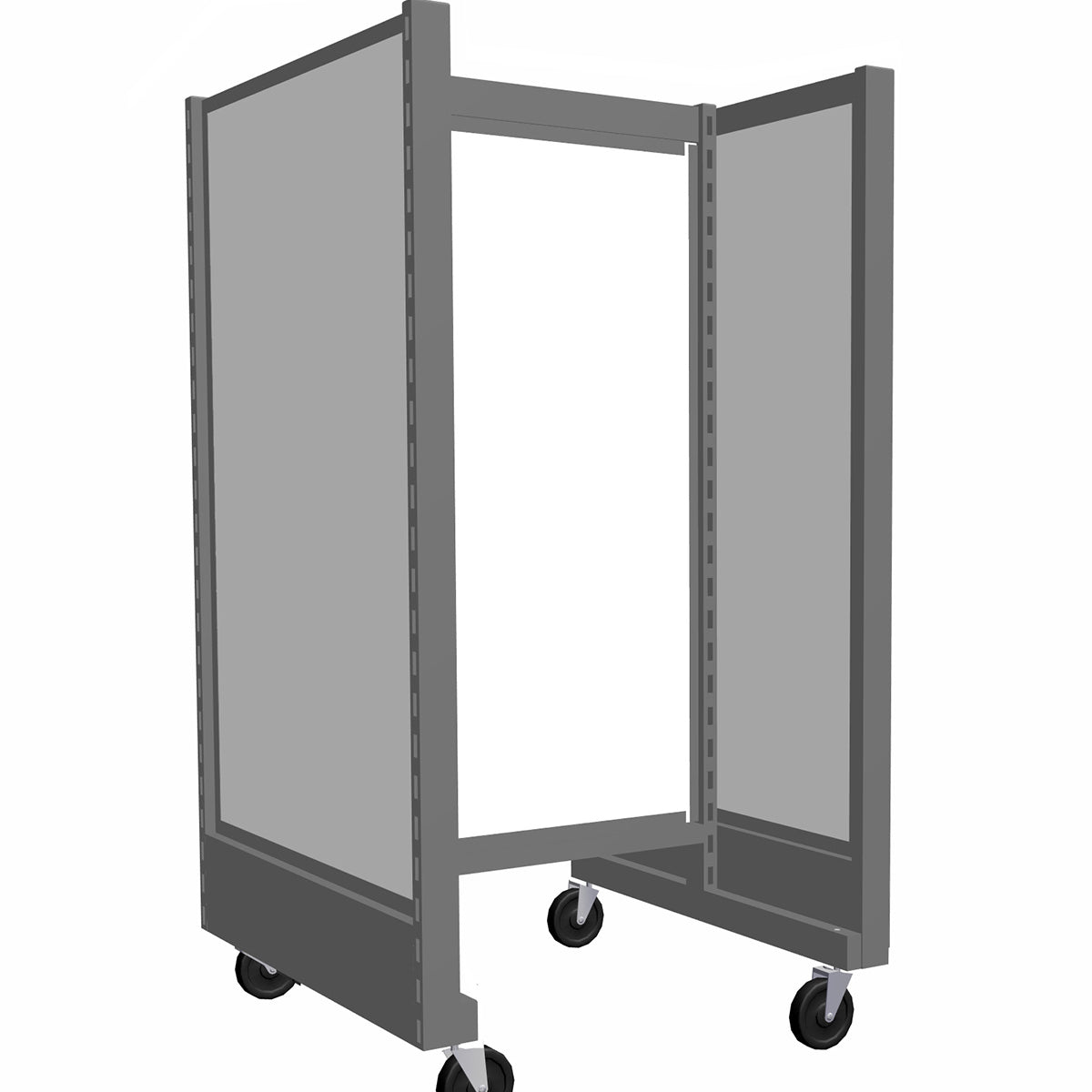 Présentoir de gondole argent de 48'' avec mélamine blanche - Gondole HD encoches 1" - 2"cc - Mobico Canada