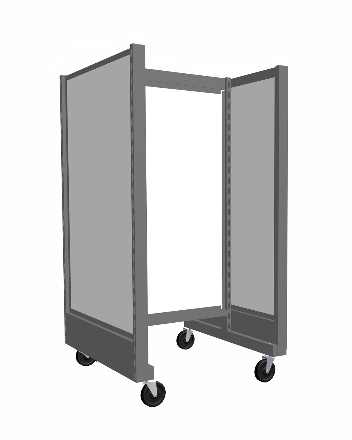 Présentoir de gondole argent de 48'' avec mélamine blanche - Gondole HD encoches 1" - 2"cc - Mobico Canada