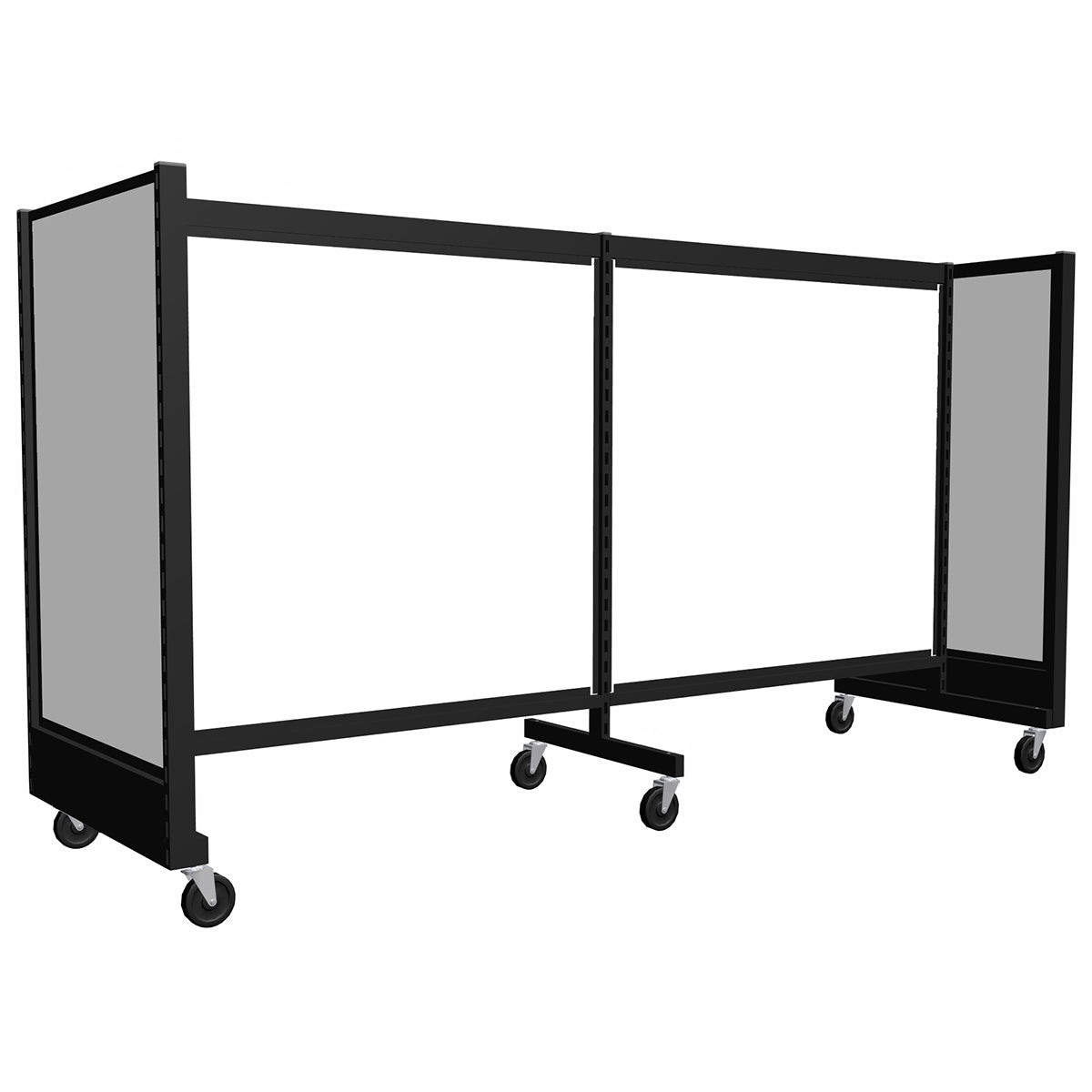 Présentoir de gondole argent de 96'' en H | 2 sections de 48'' - Gondole HD encoches 1" - 2"cc - Mobico Canada