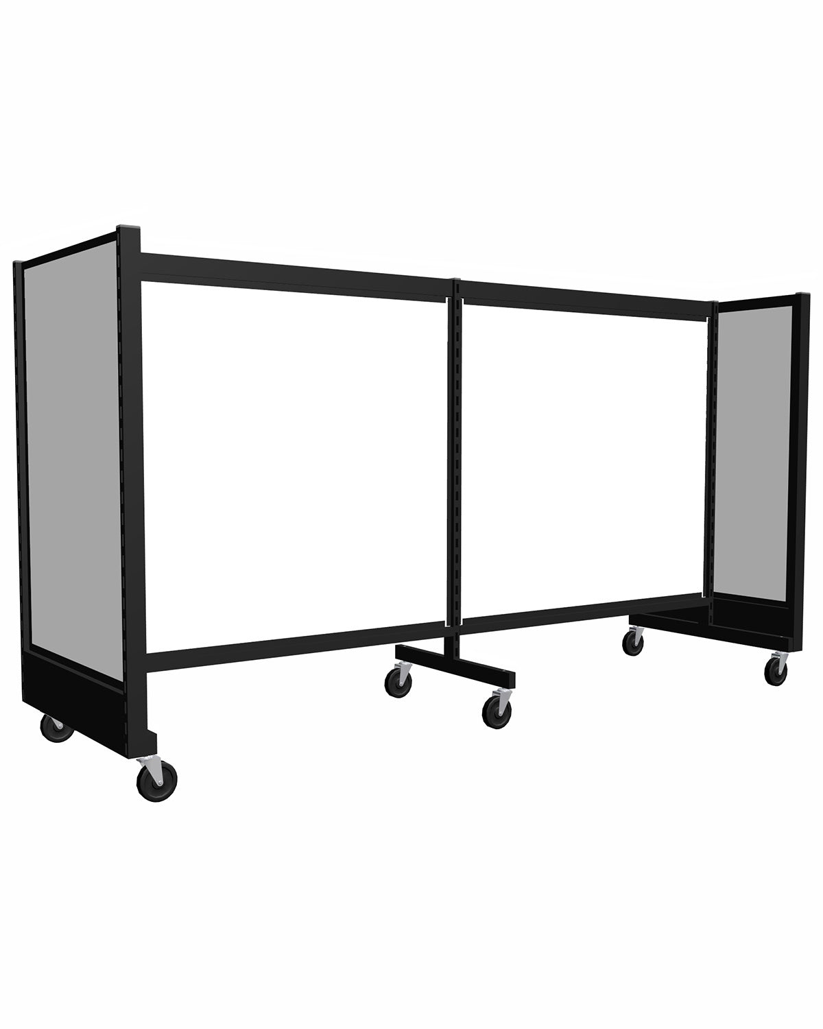 Présentoir de gondole argent de 96'' en H | 2 sections de 48'' - Gondole HD encoches 1" - 2"cc - Mobico Canada
