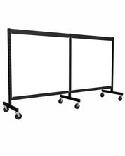 Présentoir de gondole en ''i'' argent de 48'' ( 2 sections de 24'' ) avec mélamine blanche. - Gondole HD encoches 1" - 2"cc - Mobico Canada