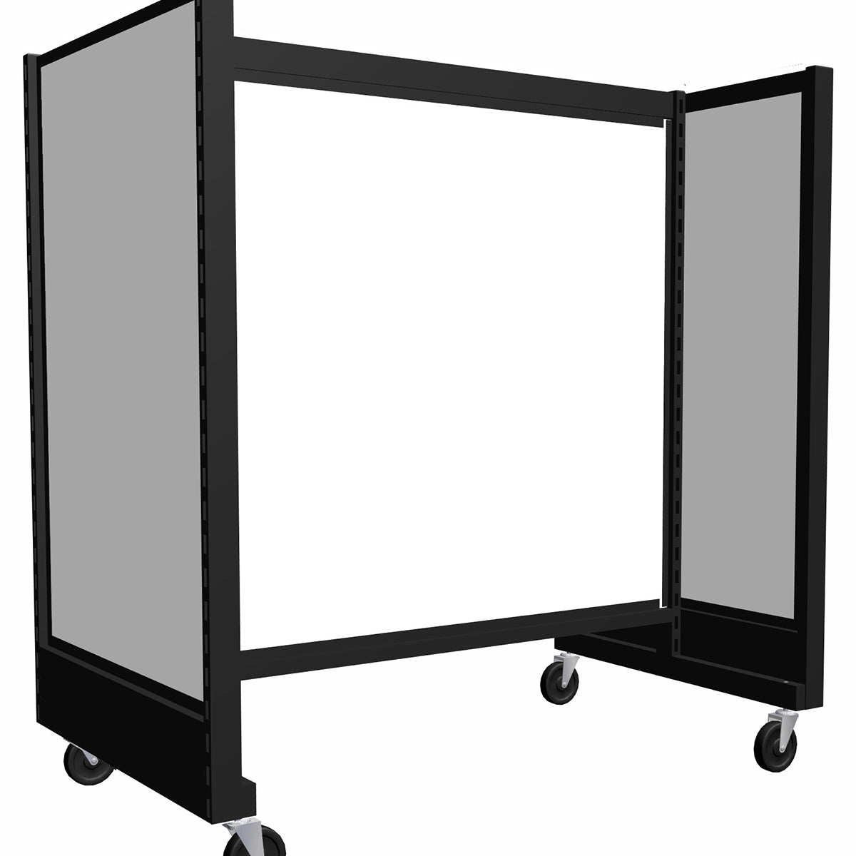 Présentoir de gondole de 48'' en H | Argent | Mélamine blanche. - Gondole HD encoches 1" - 2"cc - Mobico Canada