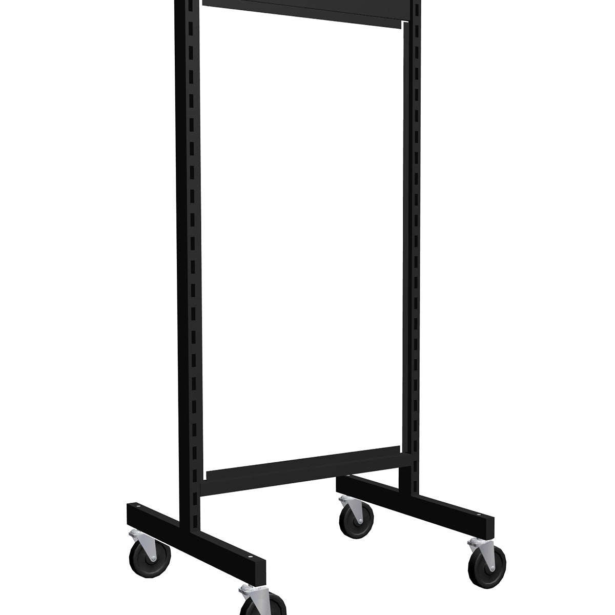 Présentoir de gondole argent de 24'' avec panneau de mélamine blanche - Gondole HD encoches 1" - 2"cc - Mobico Canada