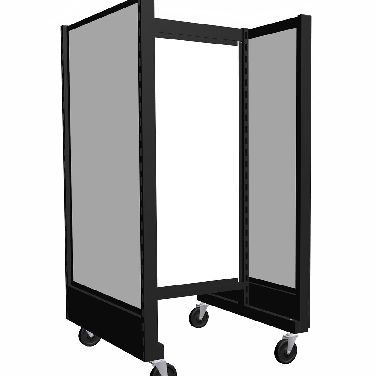 Présentoir de gondole argent de 48'' avec mélamine blanche - Gondole HD encoches 1" - 2"cc - Mobico Canada