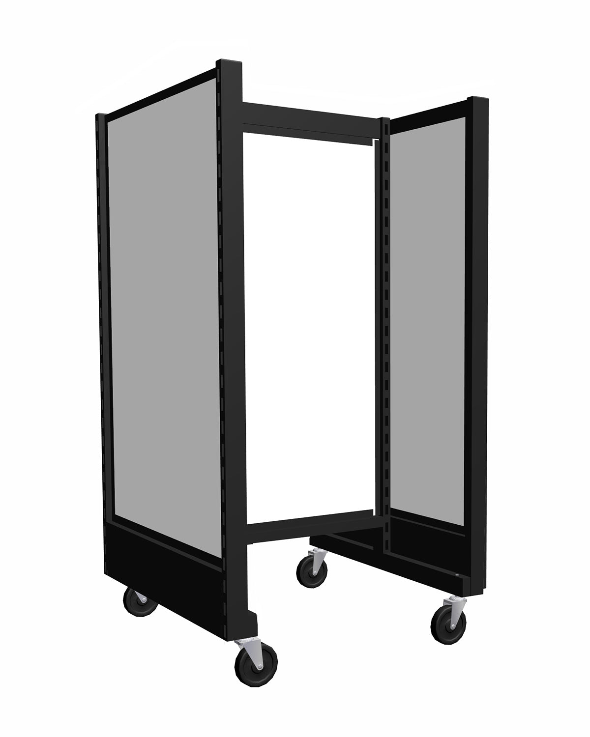 Présentoir de gondole argent de 48'' avec mélamine blanche - Gondole HD encoches 1" - 2"cc - Mobico Canada