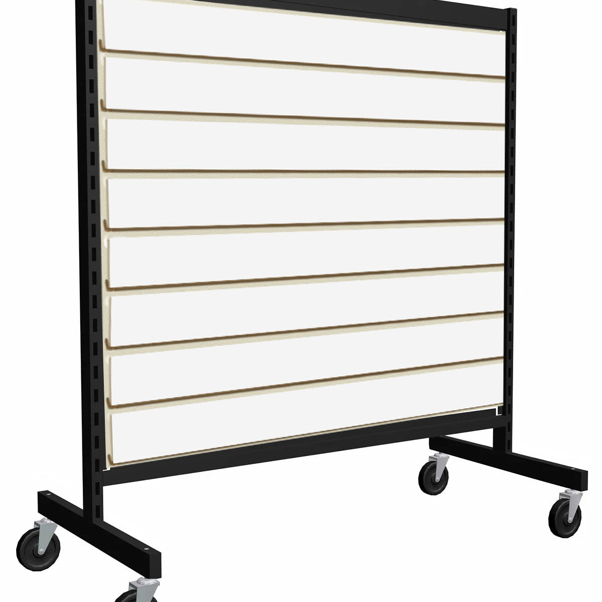 Présentoir de gondole argent de 48'' avec mélamine blanche. - Boutique de golf - Mobico Canada