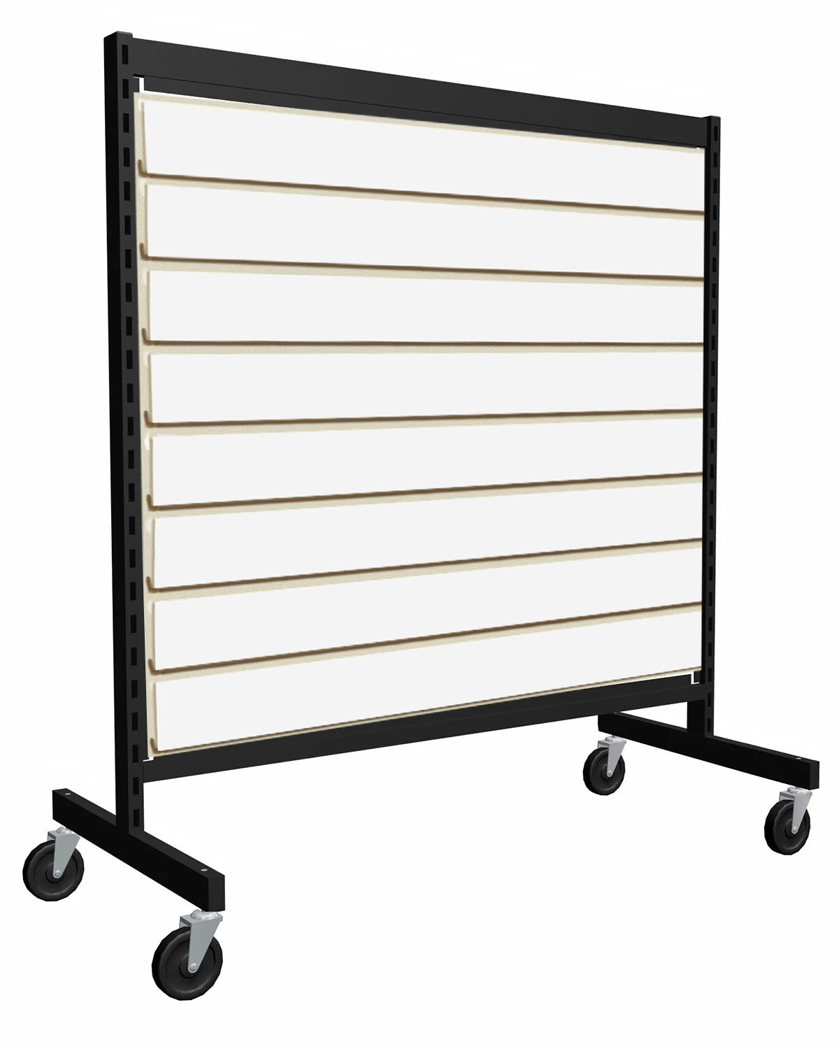 Présentoir de gondole argent de 48'' avec mélamine blanche. - Boutique de golf - Mobico Canada