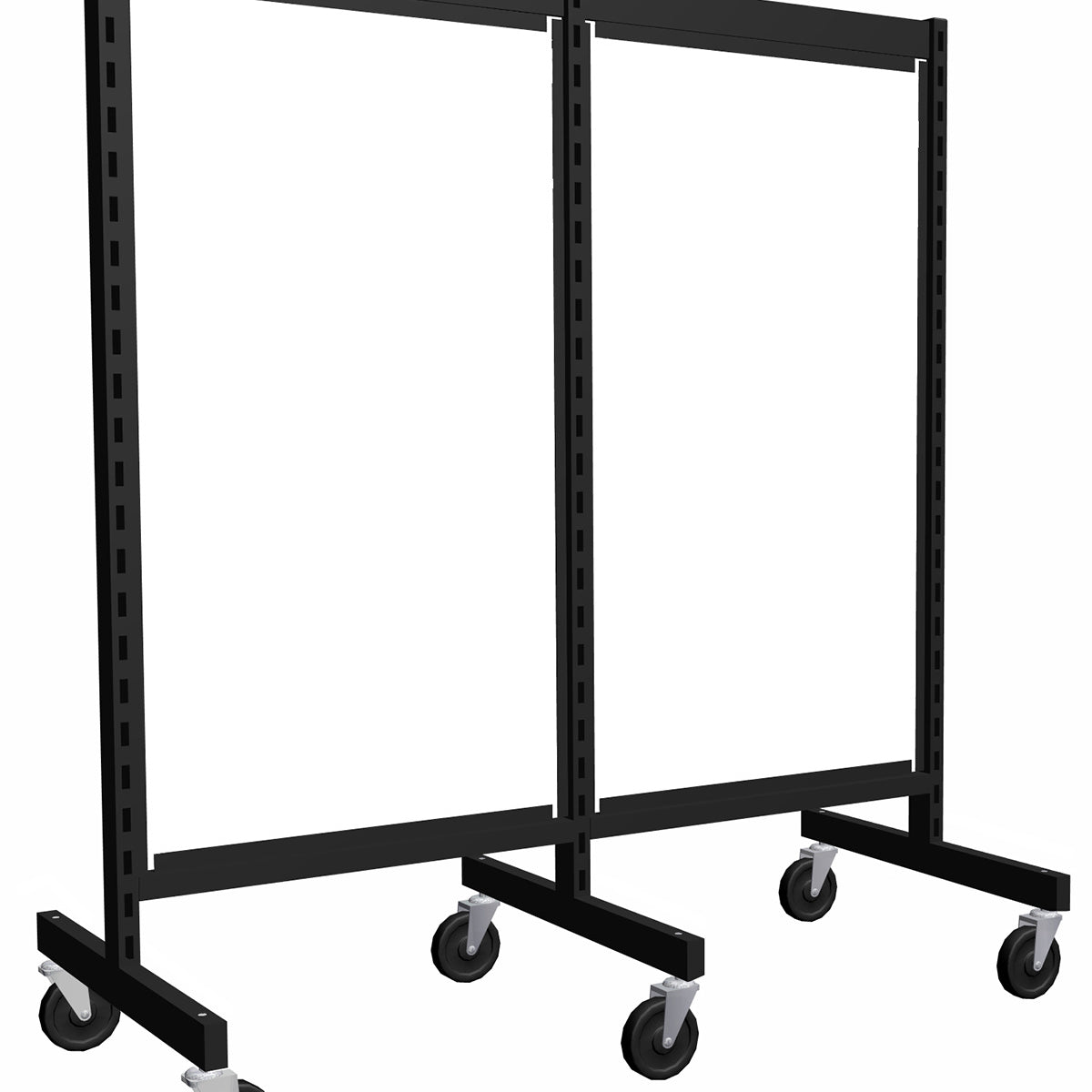 Présentoir de gondole argent de 48'' ( 2 sections de 24'' ) avec mélamine blanche. - Boutique de golf - Mobico Canada